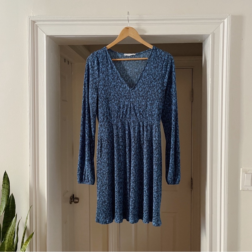 Blue Floral Mini Dress